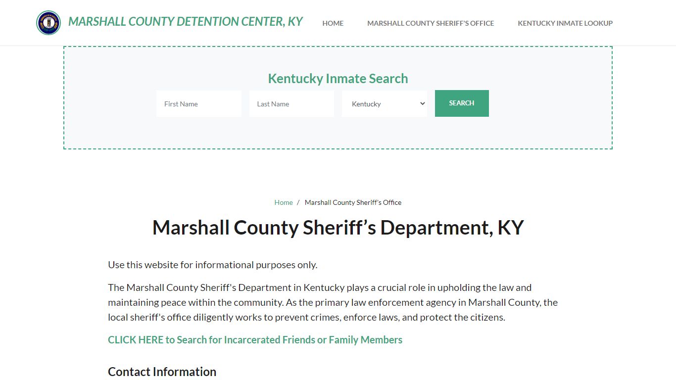 Marshall County Sheriff Department, KY Arrests, Warrant Lookup