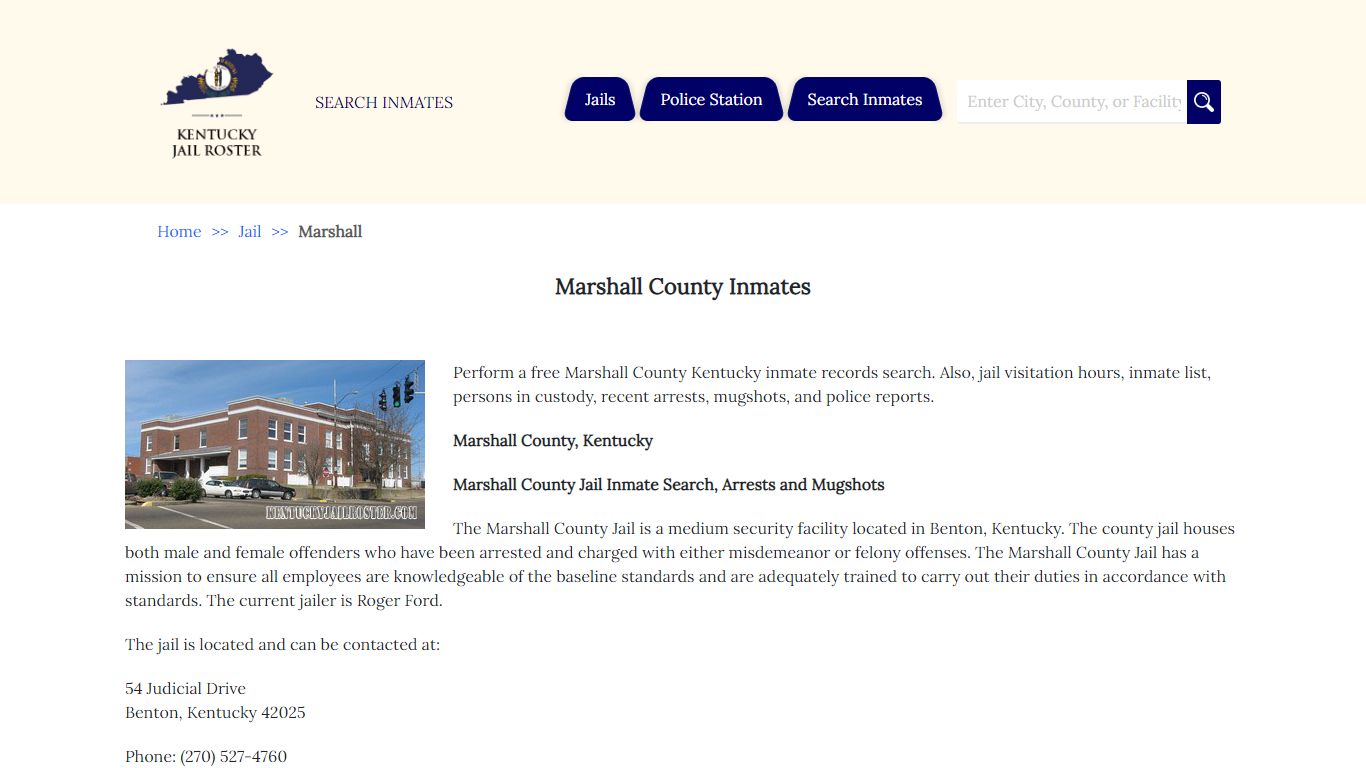 Marshall County Inmates - Jail Roster Search